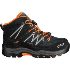 CMP KIDS RIGEL MID TREKKING SHOE WP ANTRACITE-FLASH ORANGE 23